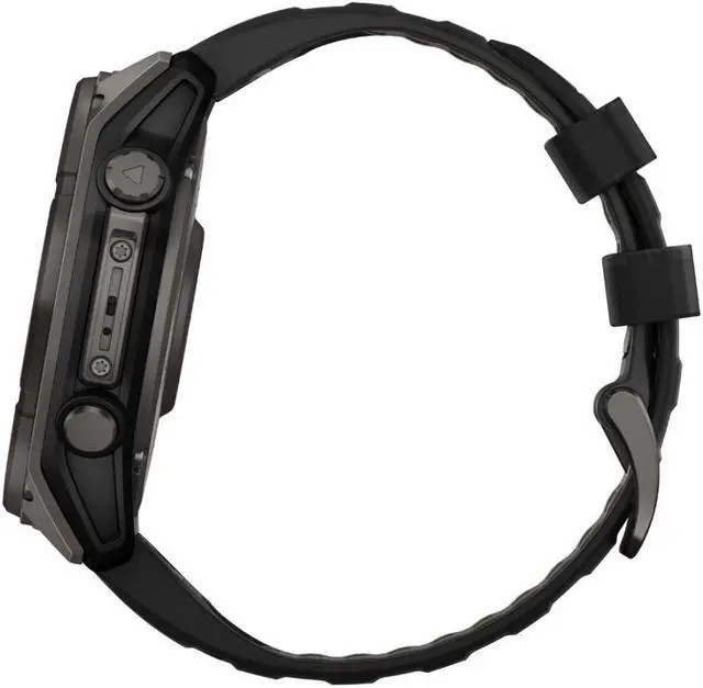Alt view image 6 of 15 - Garmin fnix® 8 - 51 mm, Solar, AMOLED, Sapphire, Premium Multisport GPS Smartwatch, Long-Lasting Battery Life, Dive-Rated, Built-in LED Flashlight, Carbon Gray DLC Titanium with Pebble Gray Band