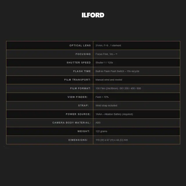 Alt view image 6 of 7 - Ilford Sprite 35 II 35mm Analog Film Camera Red Black with 3 Pack Film Bundle