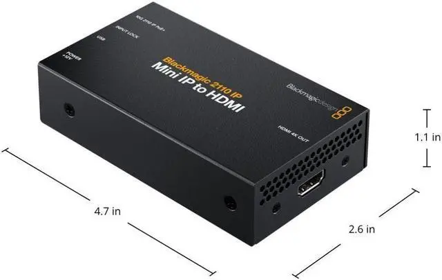 Alt view image 3 of 6 - Blackmagic Design 2110 IP Mini IP to HDMI Converter Black