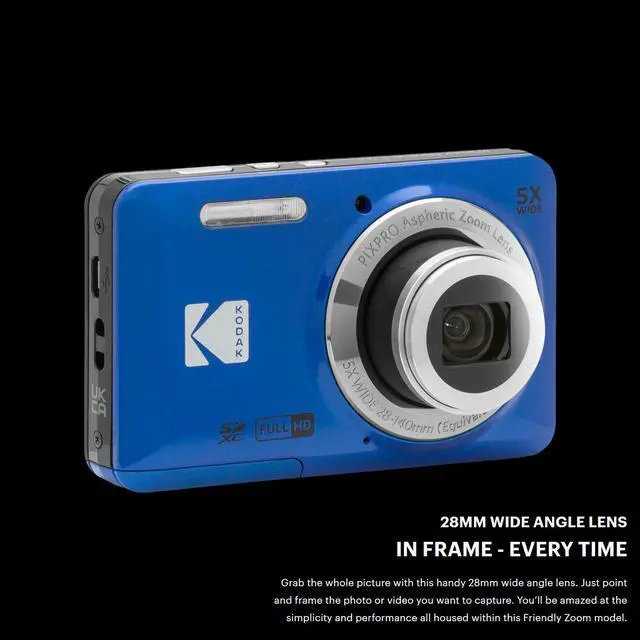 Alt view image 5 of 7 - Kodak PIXPRO Friendly Zoom FZ55 Blue Digital Camera with 32GB Memory Card Bundle