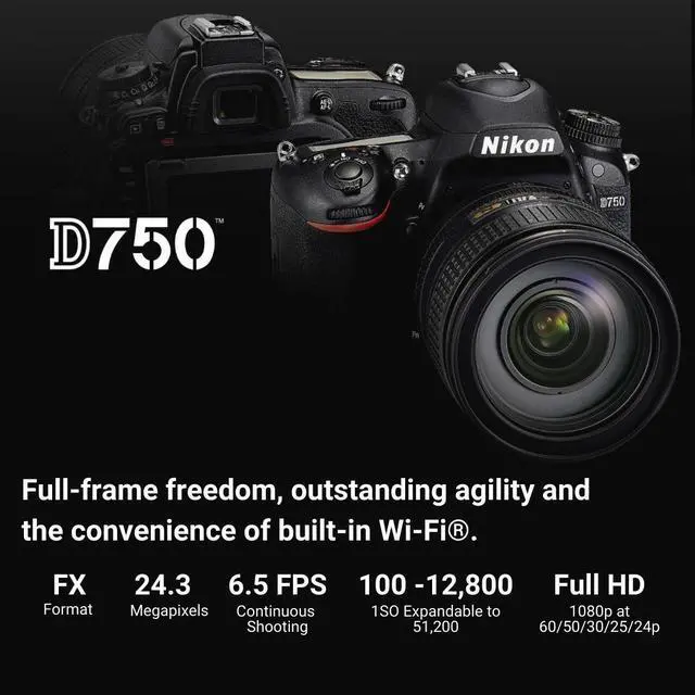 Alt view image 2 of 6 - Nikon D7500 DSLR Camera with 128GB Extreme Pro SD Card and Camera Bag Bundle