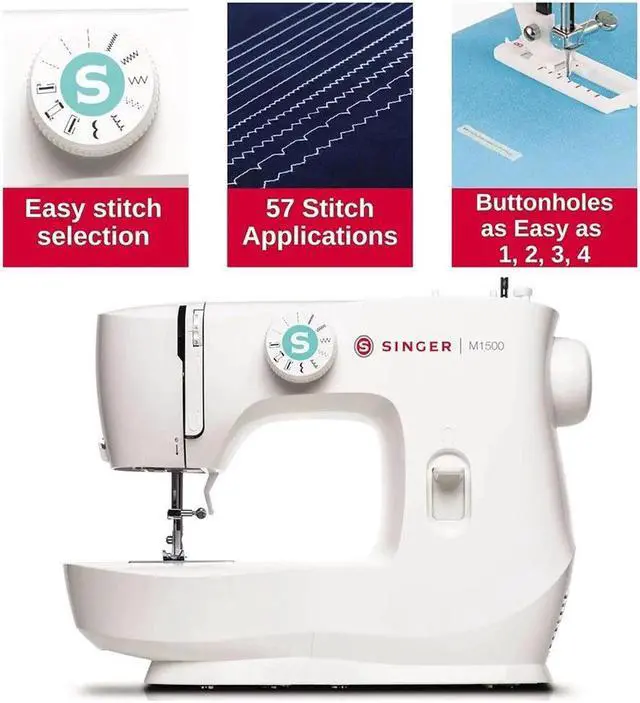 Alt view image 2 of 7 - SINGER M1500 Mechanical Sewing Machine+Ilauke 36 Pieces Bobbins and Sewing Thread with Case+GDMINLO Multipurpose Sewing Clips for Quilting and Crafts with Tin Box(100-Pack)