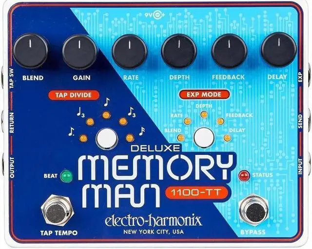 Main image of Electro-Harmonix Deluxe Memory Man 1100-TT Analog Delay with Tap Tempo Guitar Pedal