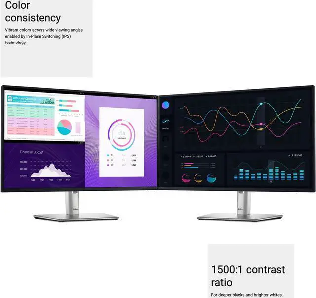 Alt view image 4 of 7 - Dell P2425H 24-inch Class Full HD LED Monitors | 16:9 | Black and Silver Bundle with USB-C Cable and Cleaning Kit