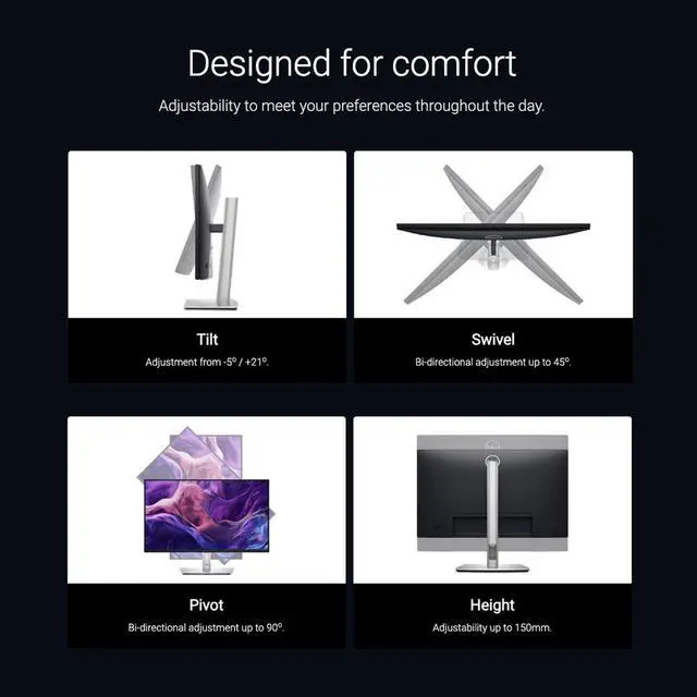 Alt view image 6 of 7 - Dell P2425H 24-inch Class Full HD LED Monitors | 16:9 | Black and Silver Bundle with USB-C Cable and Cleaning Kit