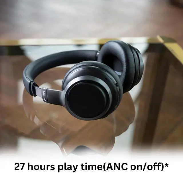 Alt view image 3 of 7 - Philips H9505BK Over Ear Wireless Headphones Bundle