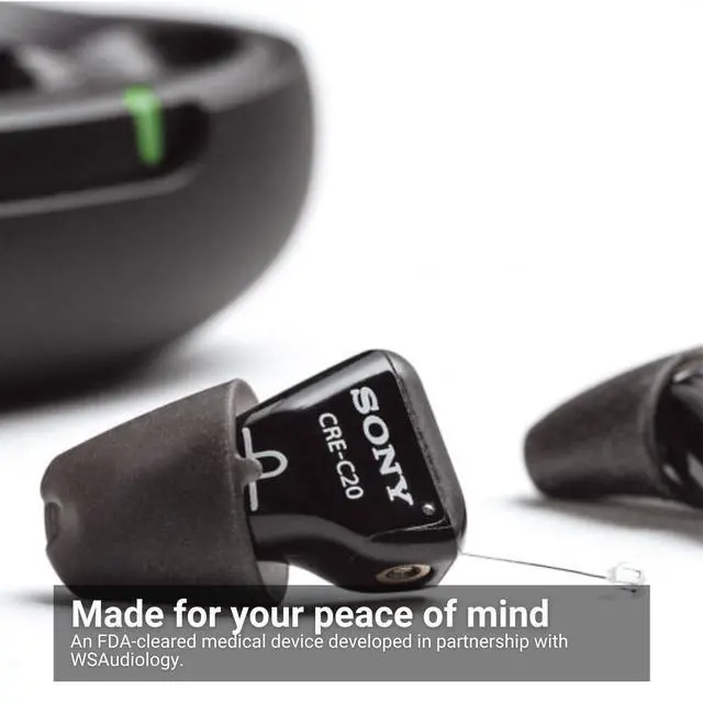 Alt view image 6 of 7 - Sony CRE C20 Self Fitting OTC Hearing Aids with 6 Pair Vented Sleeves Bundle