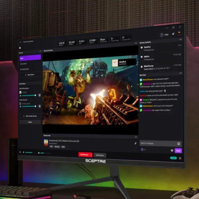 Alt view image 11 of 12 - Sceptre 27-inch Gaming Monitor 1080p up to 165Hz 1ms AMD FreeSync Premium HDMI DisplayPort Build-in Speakers, 99% sRGB Machine Black (E275B-FWD168 Series) (E275B-FWD168)