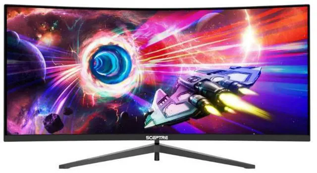 Alt view image 15 of 20 - Sceptre 34-Inch Curved Ultrawide WQHD Monitor 3440 x 1440 R1500 up to 165Hz DisplayPort x2 99% sRGB 1ms Picture by Picture, Machine Black 2023 (C345B-QUT168)