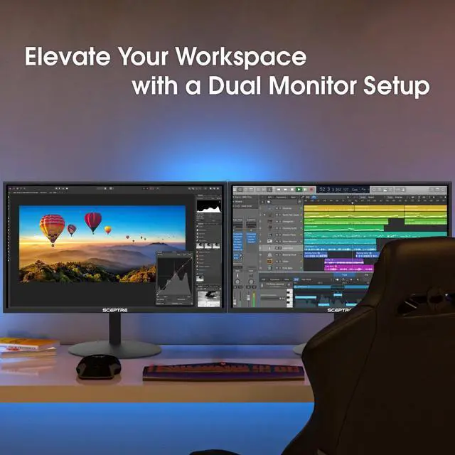 Alt view image 8 of 11 - Sceptre E275W-19203R 27 inch1080P LED Monitor 99% sRGB 2X HDMI VGA Build-In Speakers, Machine Black (E275W-19203R series)