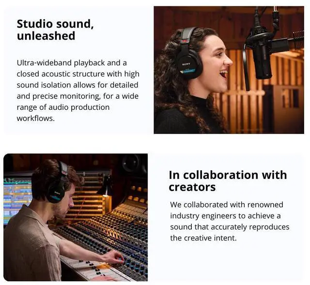 Alt view image 3 of 7 - Sony MDR-M1 Professional Reference Closed Monitor Headphones with Bundle