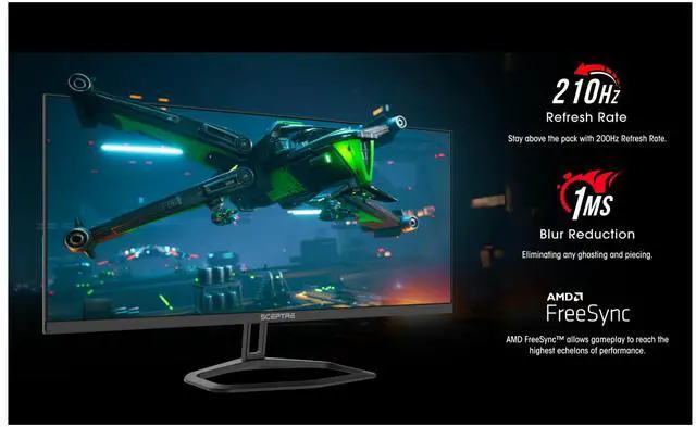 Alt view image 13 of 14 - Sceptre 30-inch IPS Monitor 21:9 DisplayPort x2 up to 210Hz 1ms Ultra Wide/Slim Build-in Speakers, Machine Black 2024 (E305B-FU200T)