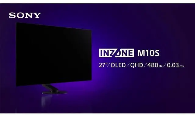 Alt view image 6 of 8 - Sony INZONE M10S 27 OLED QHD (2560x1440) 480Hz 0.03ms GTG NVIDIA G-SYNC Compatible Gaming Monitor DisplayHDR 400, Anti-Glare, DisplayPort 2.1 (UHBR10), VRR HDMI 2.1, USB, Tilt/Swivel/Height