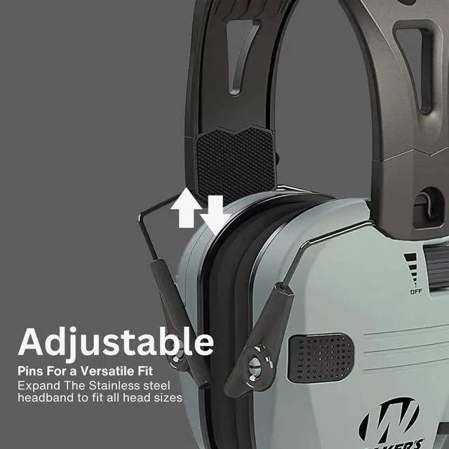 Alt view image 4 of 7 - Walkers Razor Tacti-Grip with Rubber Headband (Battleship Gray) with Case