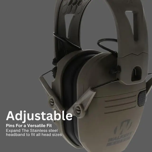 Alt view image 2 of 6 - Walkers Razor Tacti-Grip with FDE Rubber Headband (Flat Dark Earth)  Bundle with Walkie-Talkie Attachments FDE (2-Pack), Shooting Glasses (2-Pack) and Microfiber Cleaning Cloths (2-Pack) (8 Items)