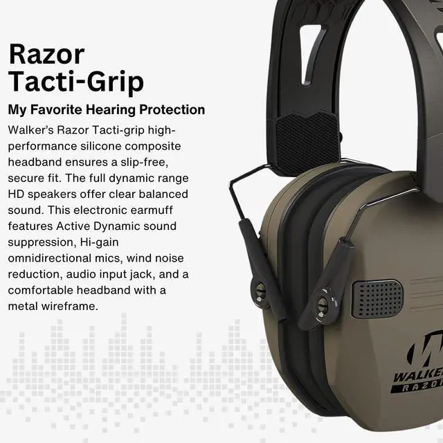 Alt view image 3 of 6 - Walker's Razor Rubber Headband Flat Dark Earth Tacti Grip with Case Bundle