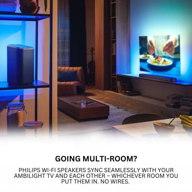 Alt view image 5 of 7 - Philips S7807 Wireless Bluetooth Speaker with Philips H9505BK Headphones Bundle