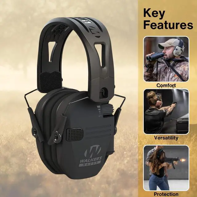 Alt view image 5 of 6 - Walker's Razor Tacti Grip with Rubber Headband and Protection Case Bundle