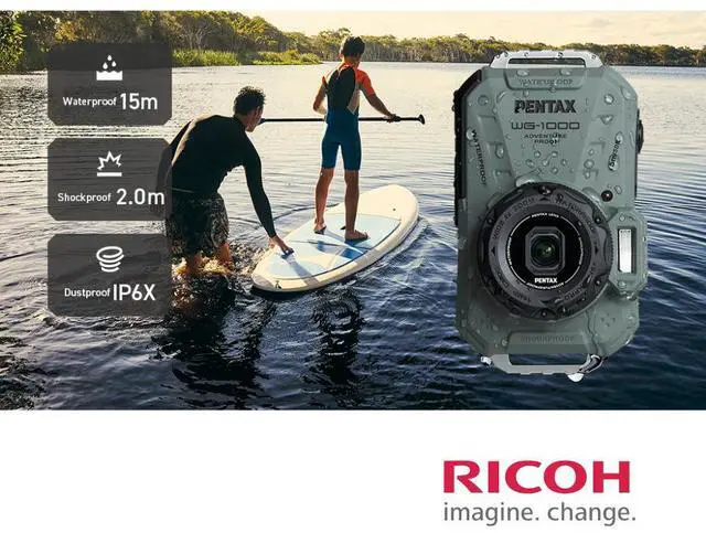 Alt view image 4 of 6 - Pentax WG 1000 All Weather Compact Camera Olive and Accessories Bundle