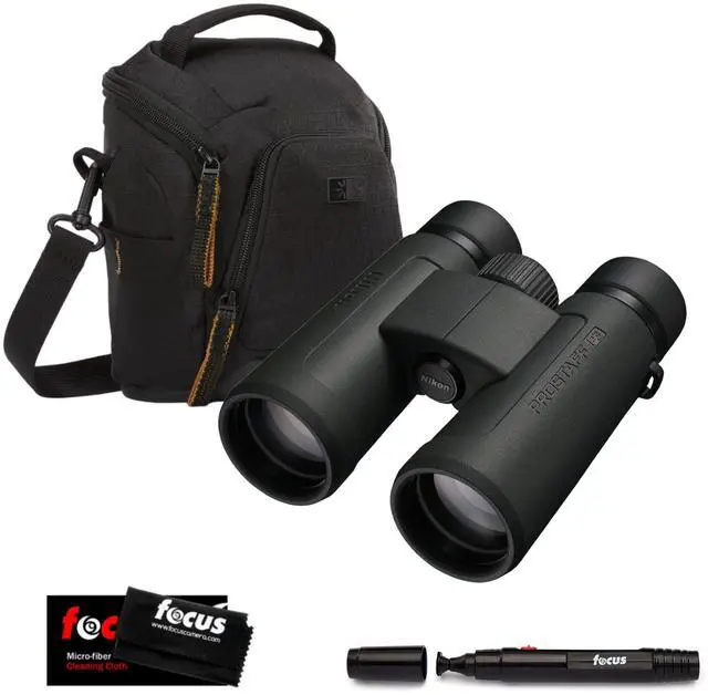 Main image of Nikon Prostaff P3 10X42 Binoculars and Black Camera Shoulder Bag Bundle