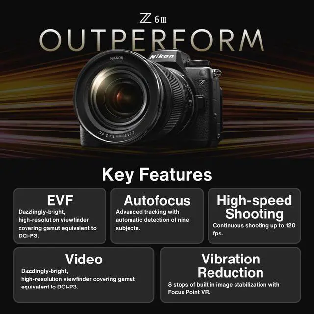 Alt view image 2 of 7 - Nikon Z6III FX Format Mirrorless Camera with 24 to 70mm f4 S Lens Bundle