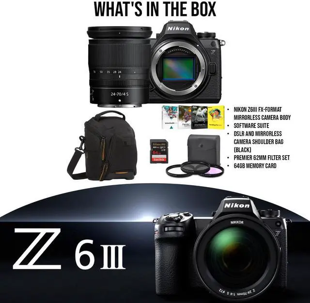 Alt view image 7 of 7 - Nikon Z6III FX Format Mirrorless Camera with 24 to 70mm f4 S Lens Bundle