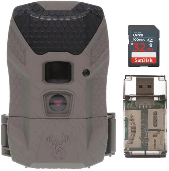 Main image of Wildgame Innovations Wraith 2.0 Lightsout Trail Camera with 40 Infrared LEDs Bundle with 32GB Ultra SDHC UHS-I Memory Card and 4-In-1 USB Card Reader (3 Items)