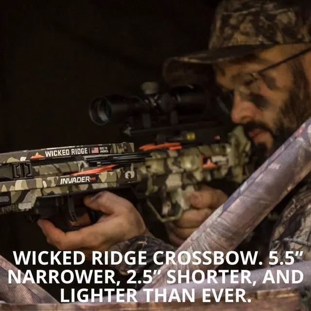 Alt view image 2 of 7 - Wicked Ridge Invader M1 De-Cock Crossbow with Scope Bundle with Soft Case, Alpha-Nock Carbon Arrow, Alpha-Blaze Lighted Carbon Arrows, Neoprene Sling, Conditioner, and Premium Lubricant (7 Items)