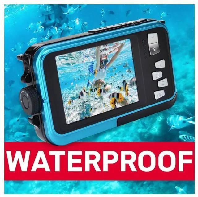 Alt view image 5 of 7 - AGFAPhoto WP8000 24MP Waterproof Digital Camera with 3x Optical Zoom, Micro Four Thirds Mount, Full-Frame Sensor, and 16:9 Aspect Ratio (Blue)