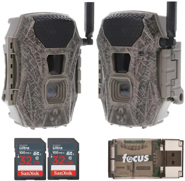 Main image of Wildgame Innovations Terra Cell 16MP Cellular Trail Camera (2-Pack) Bundle with 32GB Ultra SDHC UHS-I Memory Card (2-Pack) and USB Card Reader (9 Items)