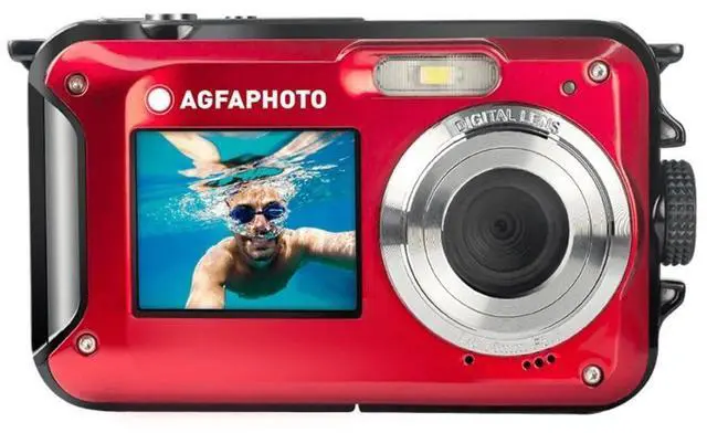 Main image of Agfa Photo WP8000 Waterproof Digital Camera with 2.7-Inch LCD Screen, CMOS Sensor and Dual Screen (Red)