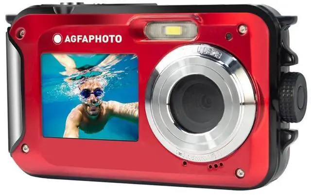 Alt view image 2 of 7 - Agfa Photo WP8000 Waterproof Digital Camera with 2.7-Inch LCD Screen, CMOS Sensor and Dual Screen (Red)