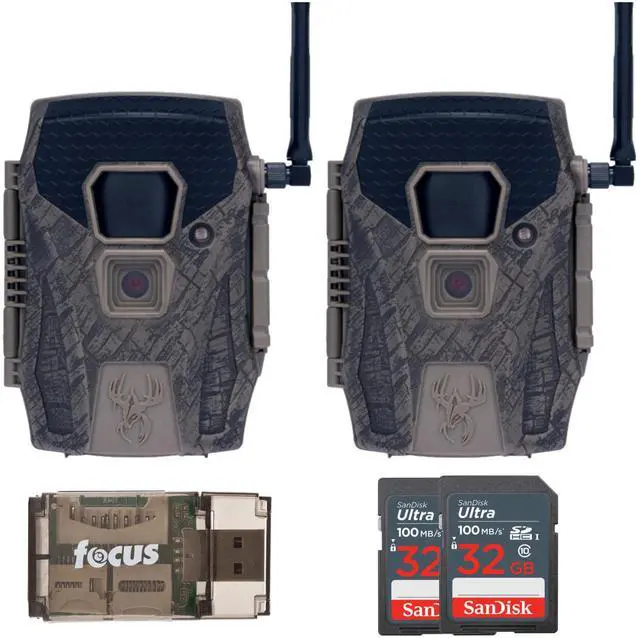 Main image of Wildgame Innovations Terra XT 2.0 24MP Cellular Camera with 720p Video (Gray, 2-Pack) Bundle with 2 x 32GB Memory Card and Card Reader (5 Items)