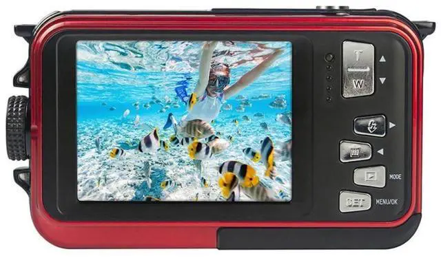 Alt view image 3 of 7 - Agfa Photo WP8000 Waterproof Digital Camera with 2.7-Inch LCD Screen, CMOS Sensor and Dual Screen (Red)