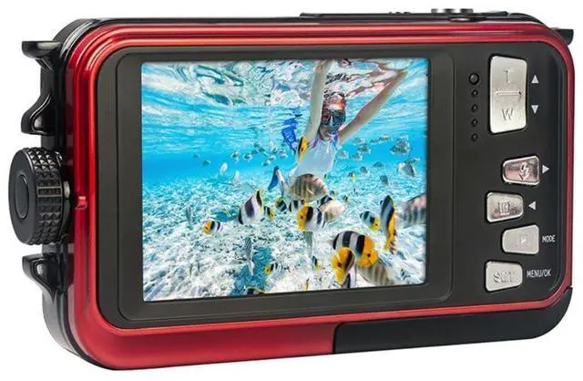 Alt view image 4 of 7 - Agfa Photo WP8000 Waterproof Digital Camera with 2.7-Inch LCD Screen, CMOS Sensor and Dual Screen (Red)