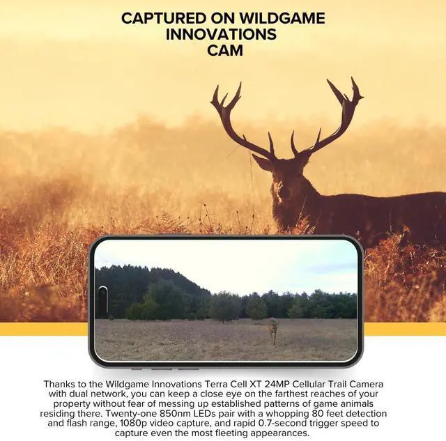 Alt view image 3 of 7 - Wildgame Innovations Terra Cell XT 24MP Cellular Trail Camera with 21 LEDs (Dual Network, 2-Pack) Bundle with 32GB SDHC UHS-I Memory Card (2-Pack) and 4-In-1 USB 2.0 Card Reader (5 Items)