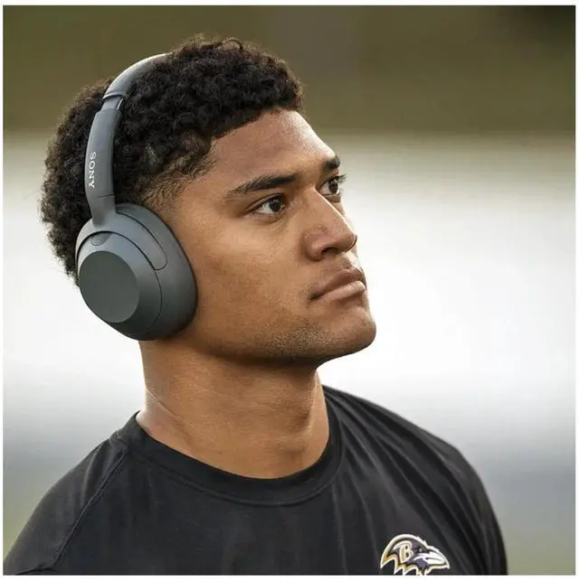 Alt view image 5 of 7 - Sony ULT WEAR Wireless Noise Canceling Headphones Over-Ear Bluetooth Headset with Mic and Foldable Design (Off-White)