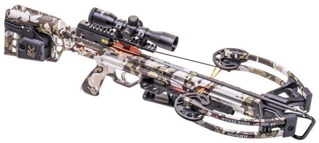Alt view image 3 of 7 - TenPoint Invader M1 Wicked Ridge Compact Profile Crossbow with Built-In ACUdraw Cocking Device and Pro-View 400 Scope (Peak XT)