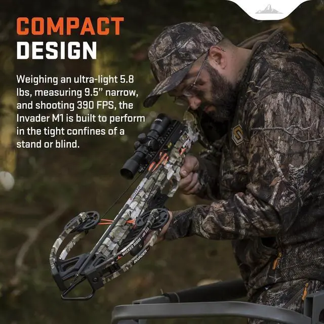 Alt view image 5 of 7 - Wicked Ridge Invader M1 Ready-to-Hunt Package - Includes Nine Match 400 Non-Lighted + Three Match 400 Lighted Arrows, Soft Case, Neoprene Sling, Premium Lubricant & String Wax & Conditioner