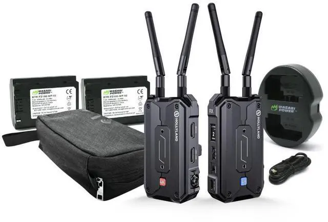 Main image of Hollyland Pyro H Wireless Video Transmission System Bundle with Rechargeable Batteries for NP-FZ100 (2-Pack) and Impact-Proof Watertight and Dustproof Hard Carry Case (Black) (3 Items)