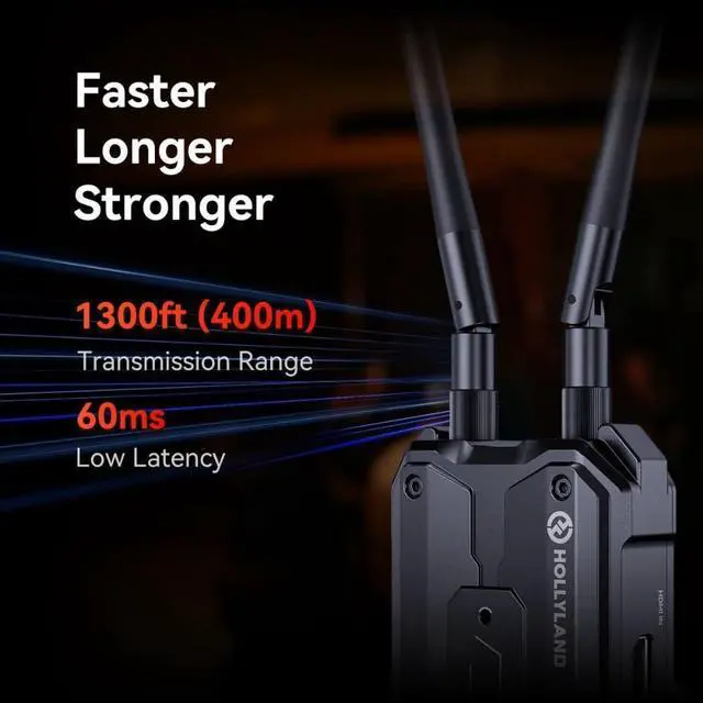 Alt view image 5 of 7 - Hollyland Pyro H Wireless Video Transmission System Bundle with Rechargeable Batteries for NP-FZ100 (2-Pack) and Impact-Proof Watertight and Dustproof Hard Carry Case (Black) (3 Items)