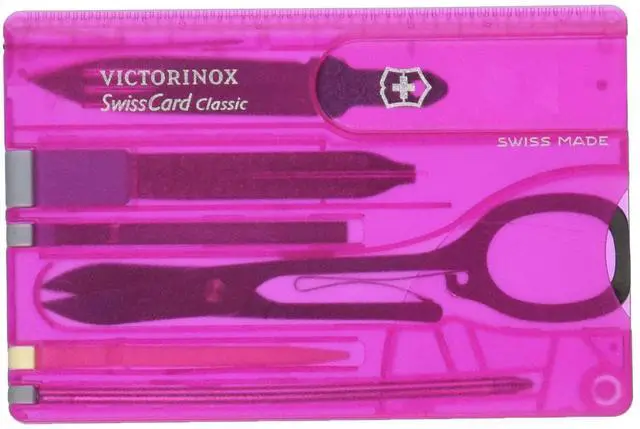 Alt view image 2 of 3 - Victorinox SwissCard Classic Swiss Army Pocket Knife Set (Pink Translucent)