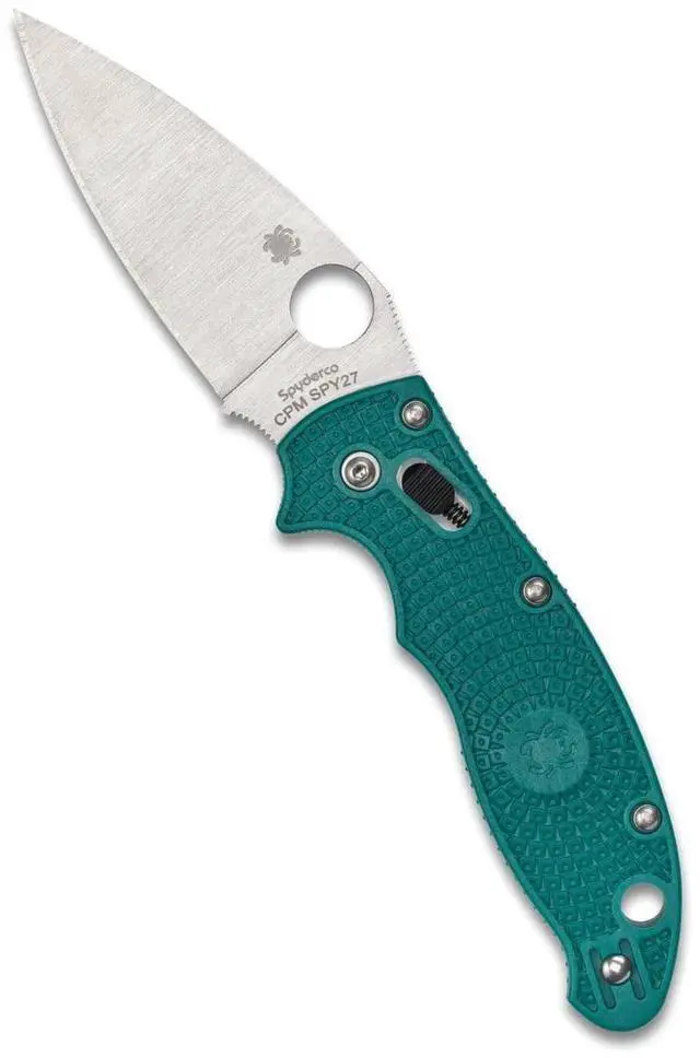 Alt view image 7 of 7 - Spyderco Manix 2 3.37-Inch CPM SPY27 Steel Blade PlainEdge Foldable Knife with FRCP Handle (Blue)