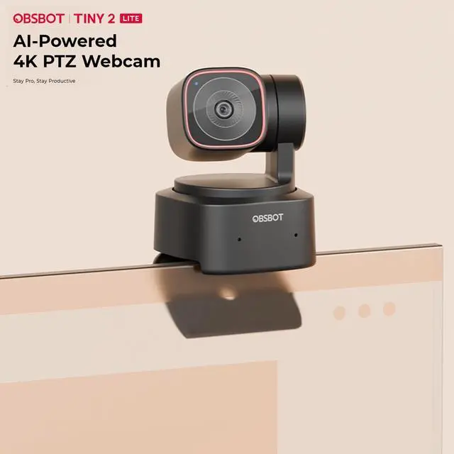 Alt view image 2 of 7 - OBSBOT Tiny 2 Lite AI-Powered 4K PTZ Webcam Bundle with 3-Port USB-C Portable Expansion Hub for USB-C Enabled Laptops (2 Items)