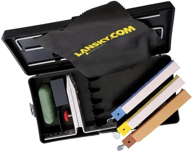 Alt view image 2 of 4 - Lansky Finishing 3-Stone Controlled-Angle Precision Knife Sharpening Kit with Polishing Compound and Small Eraser Block