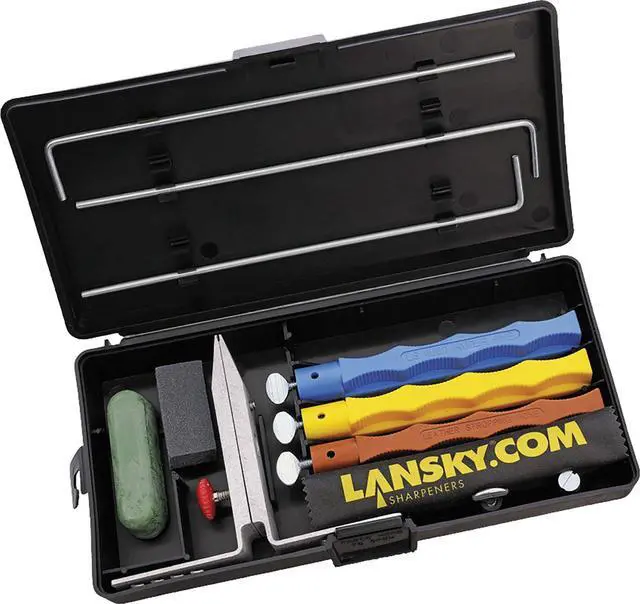 Alt view image 3 of 4 - Lansky Finishing 3-Stone Controlled-Angle Precision Knife Sharpening Kit with Polishing Compound and Small Eraser Block