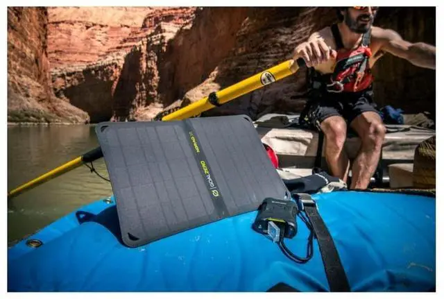 Alt view image 7 of 8 - goal zero venture 35 portable charger power bank 9600mah 18w usb-c power delivery port 2 usb outputs ip67 rating 50 lumens flashlight