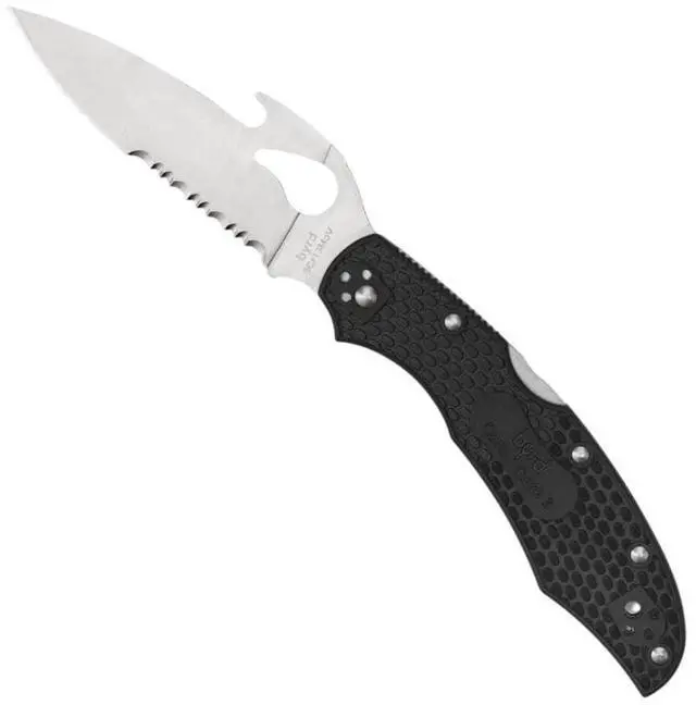 Main image of Spyderco Cara Cara 2 CombinationEdge Folding Knife with Emerson Opener, FRN Handle, and Full-Flat 8Cr13MoV Steel Blade (Black)