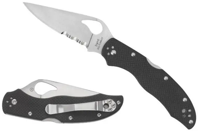 Main image of Spyderco Harrier 2 Byrd Folding Knife with 8Cr13MoV Stainless Steel Blade, Full-Flat Grind, Back Lock for Cutting Tool Functions (PlainEdge)