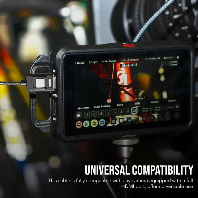 Alt view image 5 of 7 - Atomos 4K60 HDR Locking High Speed Full HDMI to HDMI Cable (Black) Bundle with High Speed Full HDMI to Micro HDMI Cable (Black), and High Speed Full HDMI to Mini HDMI Cable (Black) (3 Items)